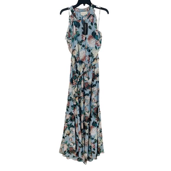 SACHIN + BABI Dress Size 0 Evening Gown NEW Blair Ice Blue Garden Floral Maxi - Picture 4 of 9